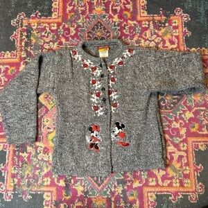 Disney - Vintage Mickey and Minnie Kids Cardigan Sweater - Mickey For Kids 2000